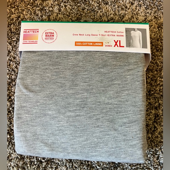 NEW HEATTECH Crew Neck Long Sleeve T-Shirt (EXTRA WARM) Size: XL - Picture 3 of 3